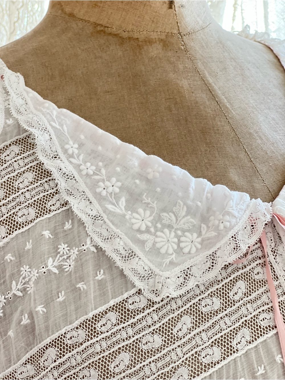 Edwardian Maternity Nightgown Nursing Nightgown Size L/XL - Picture 6 of 15